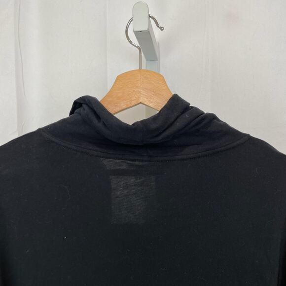 MAJESTIC Paris  1 S Cowl Neck Tunic Top Dolman 3/4 Sleeve Cotton Cashmere Black - Picture 7 of 10